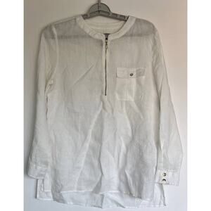 2 for $10 - Jones & Co Women's Long Sleeve 100% Linen Blouse Size M